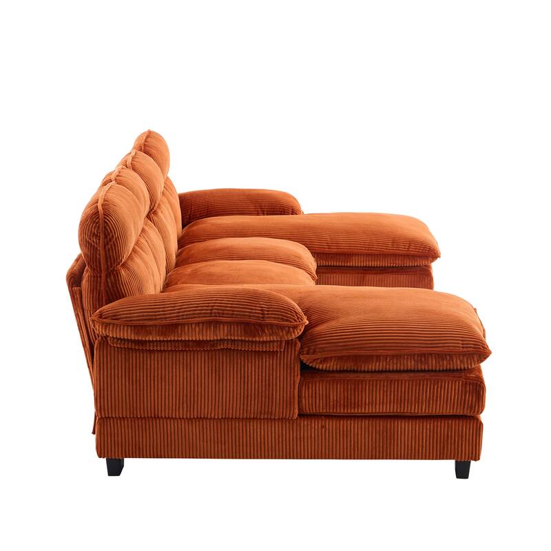 111.8" U-shaped profile sofa, including two single seats and two chaise