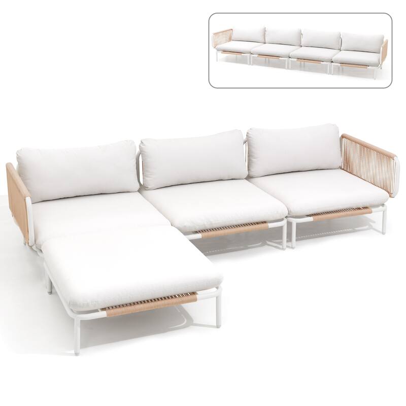 Pellebant Outdoor Sectional Sofa Patio Conversation Seating Set