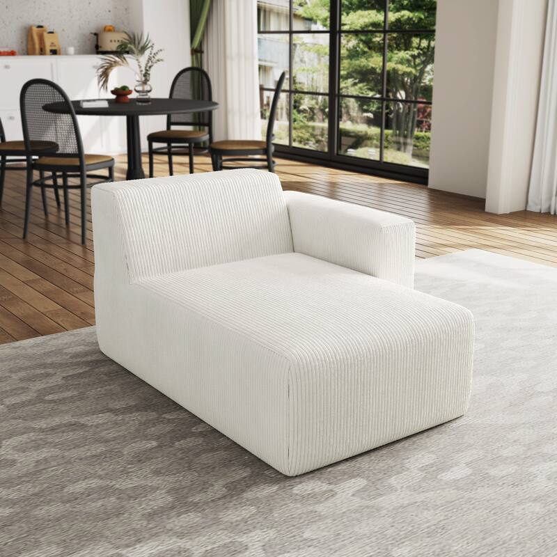 Indoor Modern Corduroy Chaise Lounge Couch