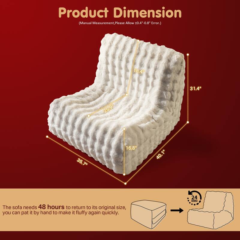 OVIOS Luxury Plush Bean Bag Ultra-Soft Chair