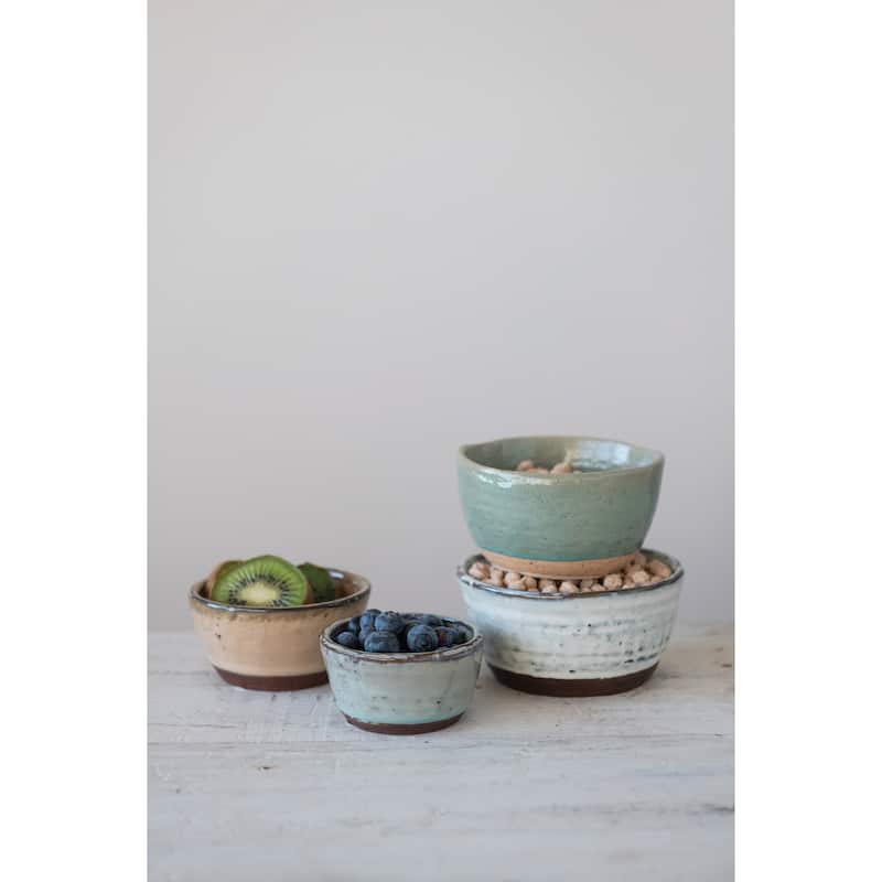 Stoneware Bowls with Reactive Glaze Finish, Set of 4