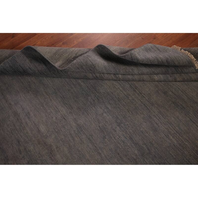 Gray Modern Gabbeh Oriental Area Rug Handmade Dining Room Wool Carpet - 5'8" x 7'11"