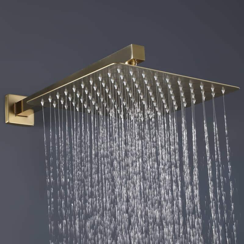 10 Or 12 Inch Rain Shower Head Square Rainfall High Pressure Adjustable Ultra Thin Bathroom Showerhead Stainless Steel