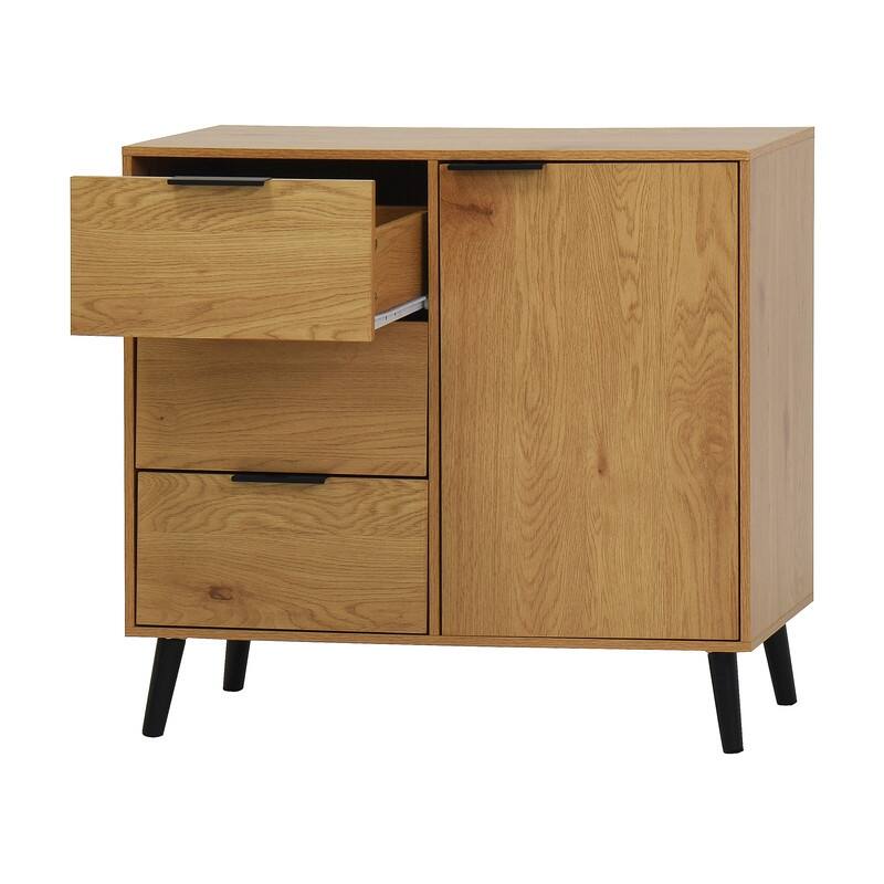 Storage Cabinet with 3 Drawers and Adjustable Shelf