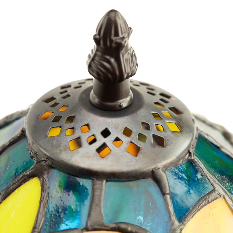 Copper Grove 11.5-inch Tiffany Style Stained Glass Sunflower Lamp - 6"L x 6"W x 12"H