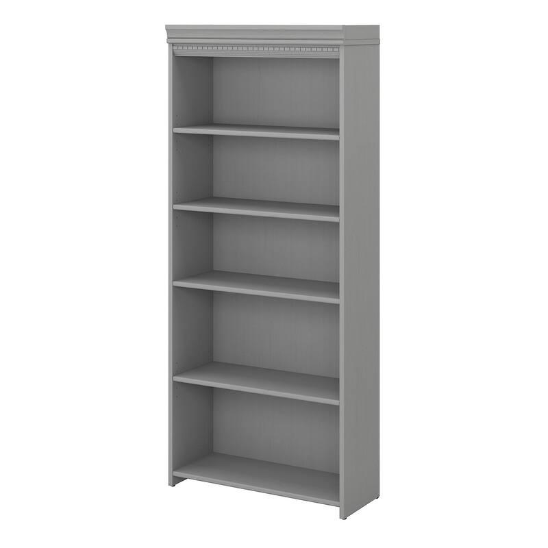Fairview Antique White 5-shelf Bookcase - Antique - 29.57"L x 12.09"W x 68.94"H