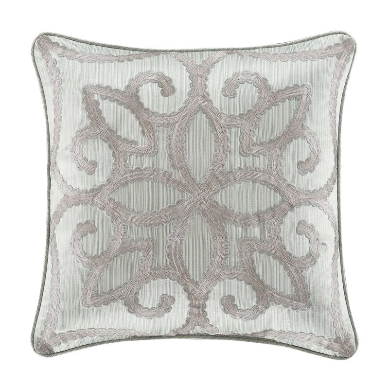 Five Queens Court Nouveau 18" Square Embellished Decorative Throw Pillow