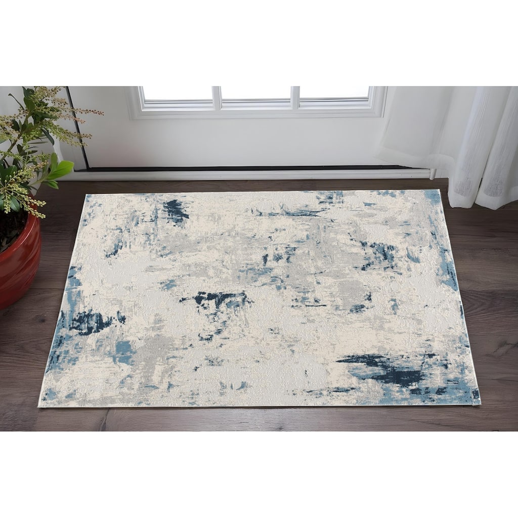 HomeRoots Abstract Abstract Rectangle Area Rug - 36 in. x 27 in. x 0.8 in.