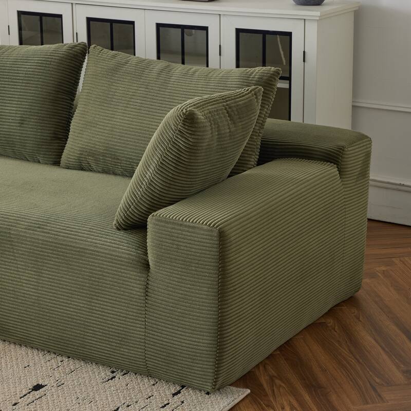 107.88" Chenille Extra-Deep Modular Cloud Sofa with 30D High-Density Foam & Spring Support
