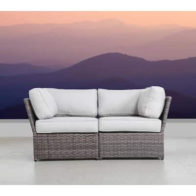 LSI 66'' Wide Outdoor Wicker Loveseat with Cushions