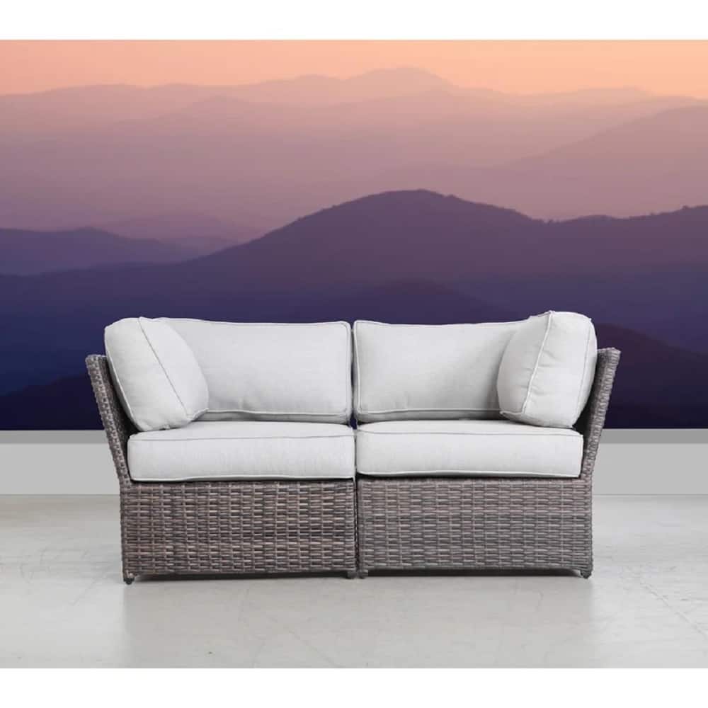 LSI 66'' Wide Outdoor Wicker Loveseat with Cushions