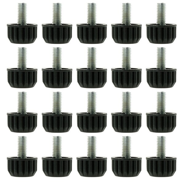 M8 x 18 x 25mm Furniture Glide Leveling Feet Adjustable Leveler Household for Sofa Leg 20pcs
