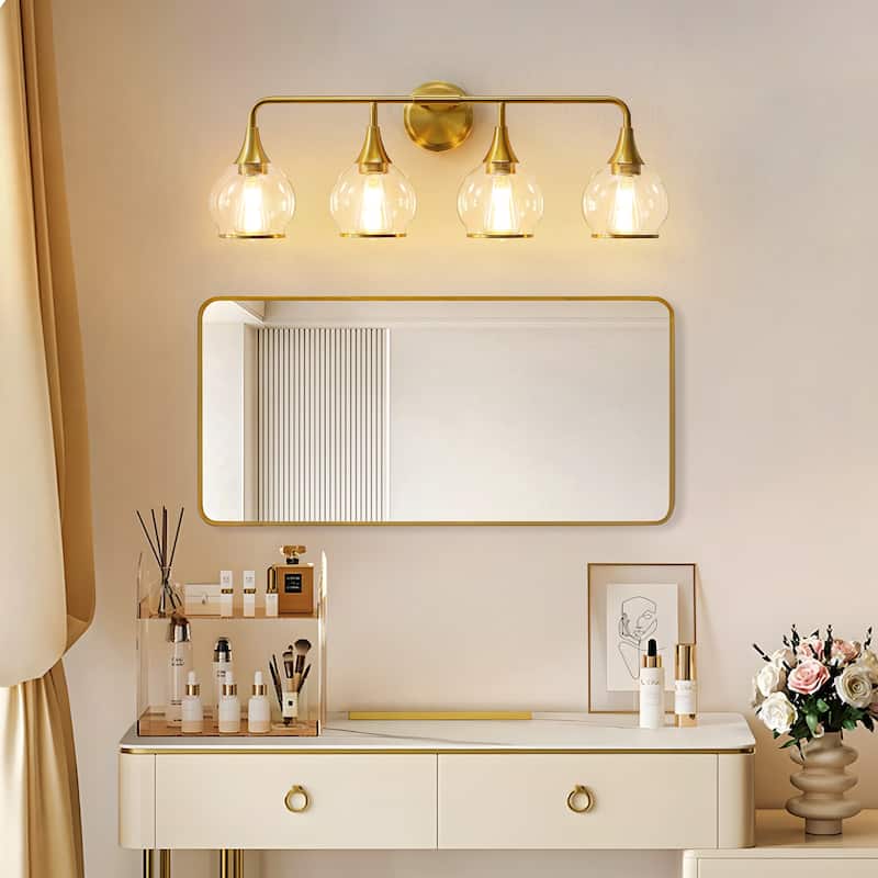 Modern Vanity Lights Dimmable Bathroom Light Fixtures with Glass Shade