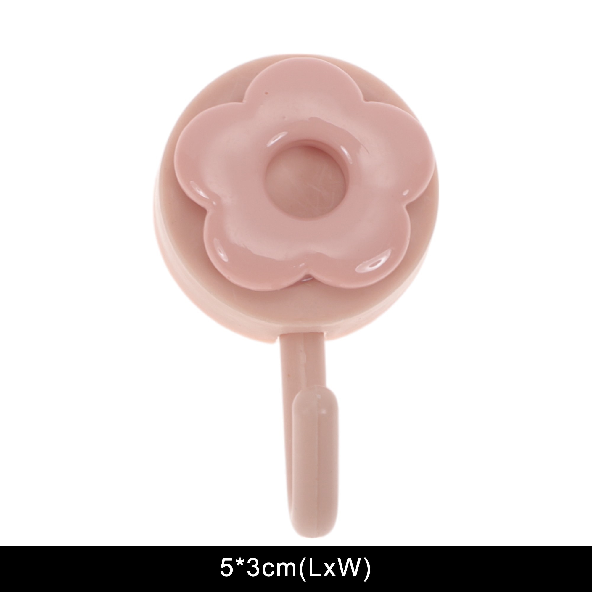 5 Pcs Utility Hooks Floral Cutout Hook Pink Flower with White Hook Plastic Beige Pink 5x3cm