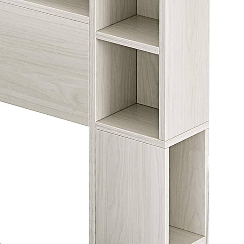 Queen/King Size LED Bed Frame with Bookcase Headboard, 4 Storage Drawers and Charging Station