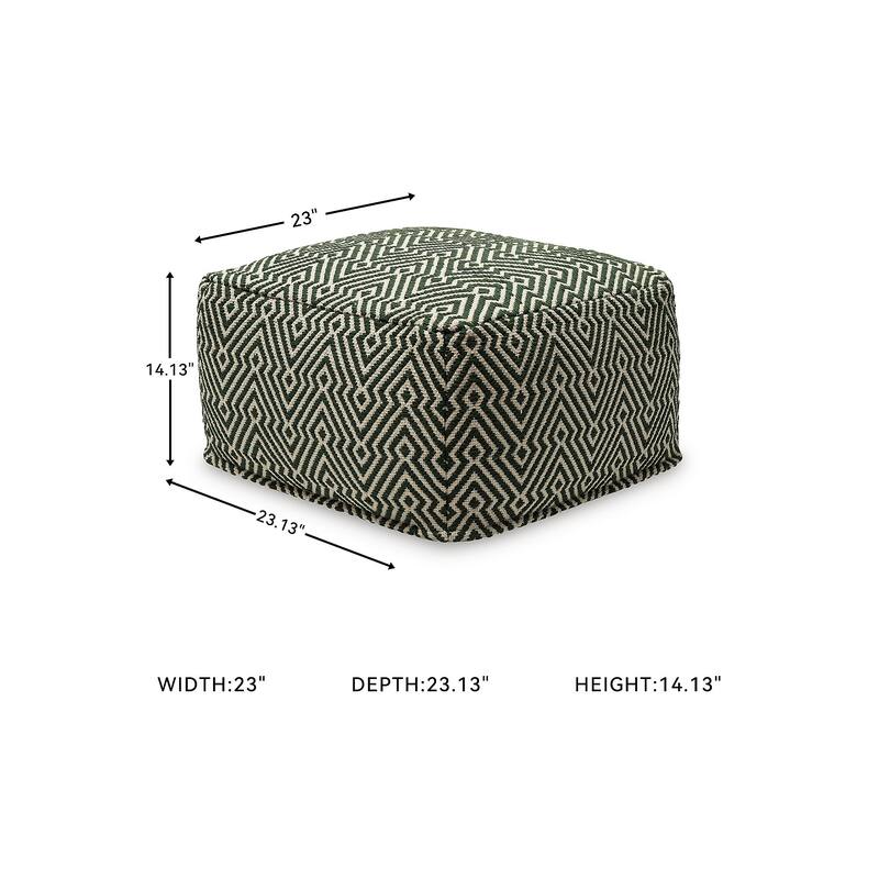 Signature Design by Ashley Abacy Green/Ivory Pouf