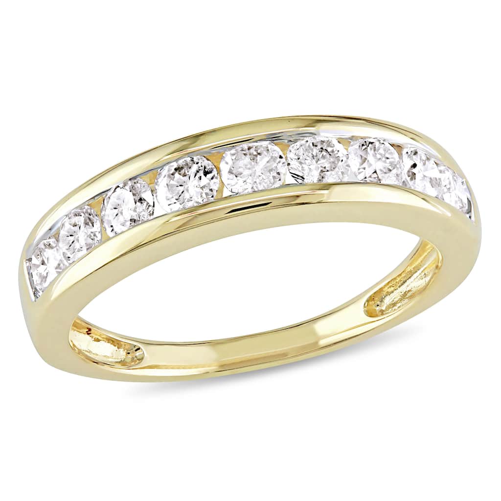 Miadora 14k Yellow Gold 3/4ct TDW Diamond Anniversary Band