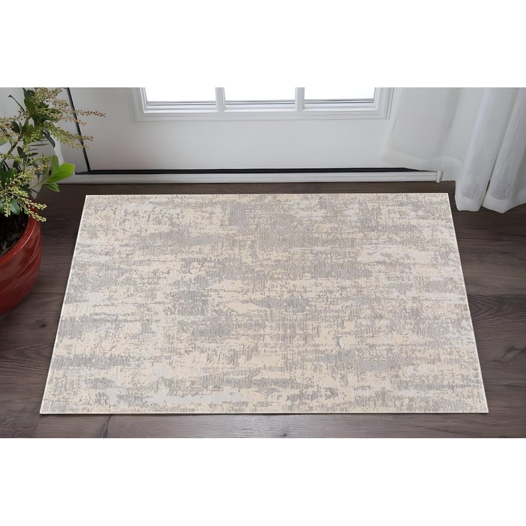 HomeRoots Abstract Modern Rectangle Area Rug - 48.00 in. x 27.00 in. x 0.80 in.
