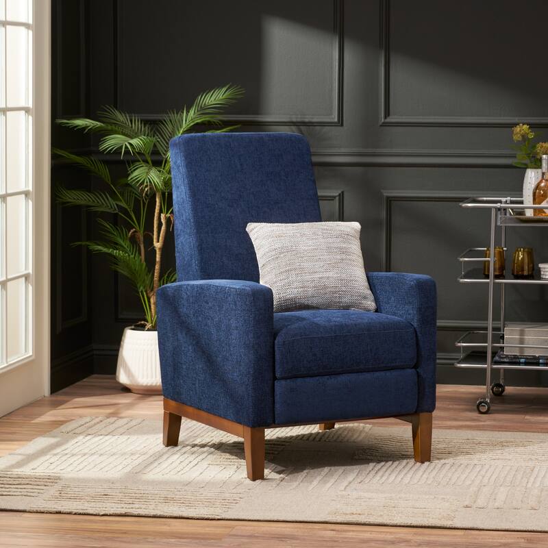 Living Room Lounge Chair, 27'' Wide Upholstered Recliner Sofa Chair with Retractable Footrest Modern Club Chair with Wood Frame