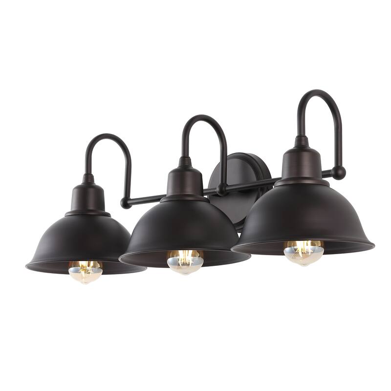 Frisco Farmhouse Industrial Iron LED Vanity, Chrome by JONATHAN Y