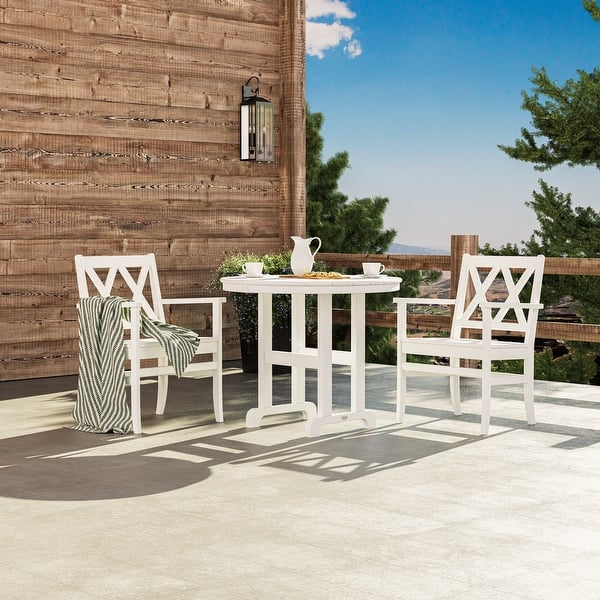 slide 2 of 18, POLYWOOD Canyon 3-Piece Farmhouse Dining Set Black