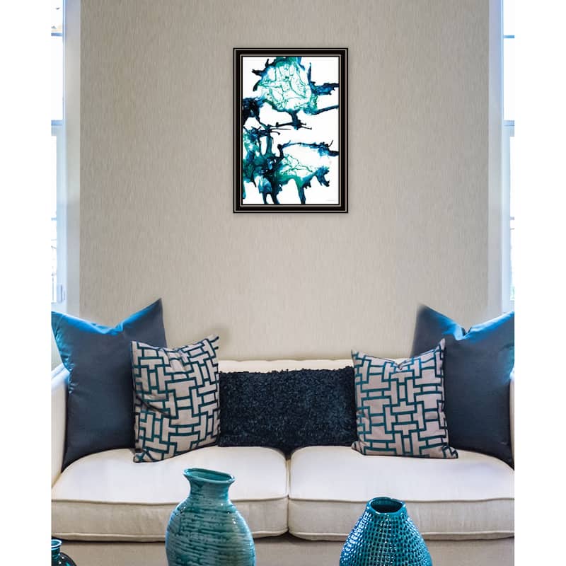TrendyDecor4U Coastal "Ocean Living 1" Framed Print Wall Art