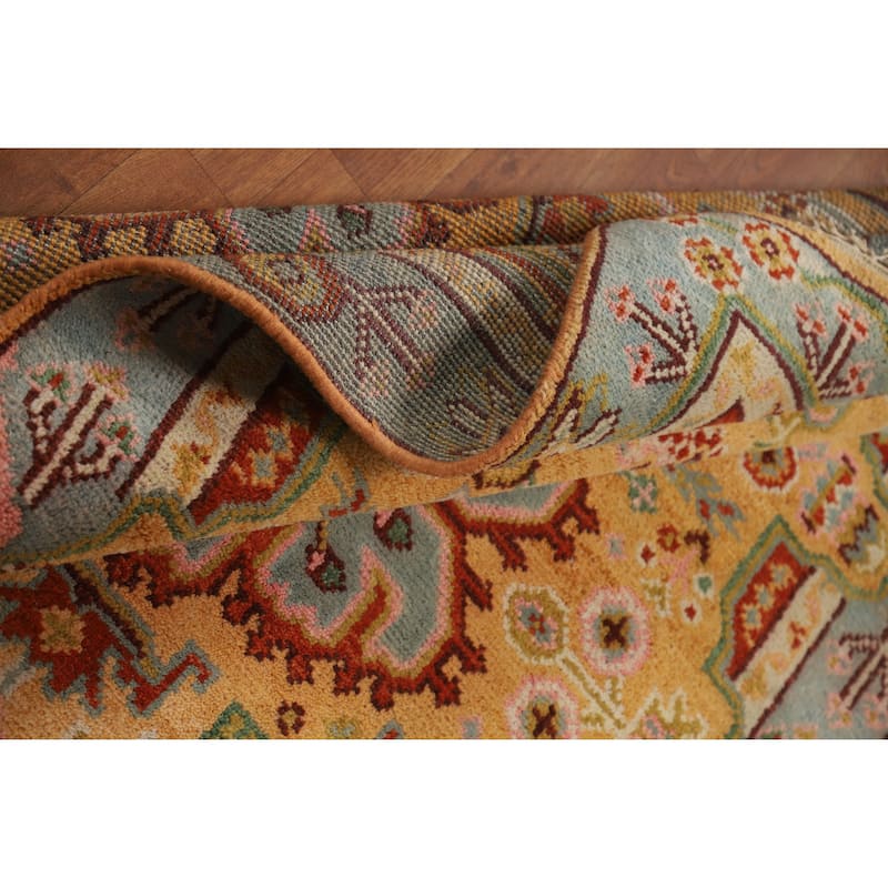 Hand Knotted Oriental 100% Wool Carpet Traditional Geometric Yellow & Gold Heriz (serapi) Area Rug - 5' 10'' X 4' 0''