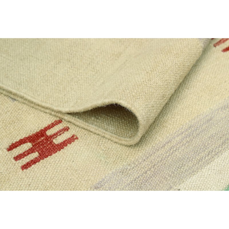 Modern Flatweave Azime Beige/Grey Rug - 5'7" x 8'3"