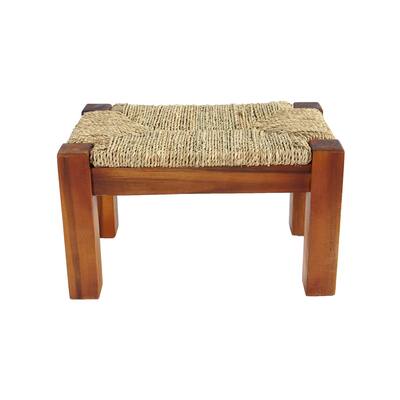 Dee Seagrass Wood Stool - Natural (Set of 2) - Brown