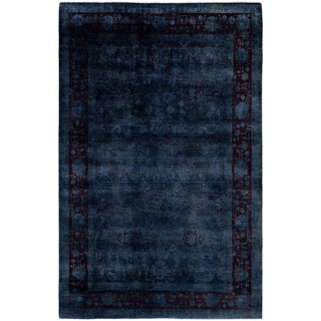 Overdyed One-of-a-Kind Hand-Knotted Area Rug - Gray - 6' 2" x 9' 3"
