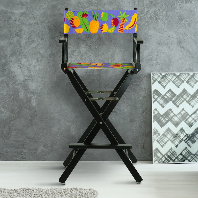 30" Director's Chair Black Frame-Calypso Fruit - 23"W x 19"D x 45.5"H