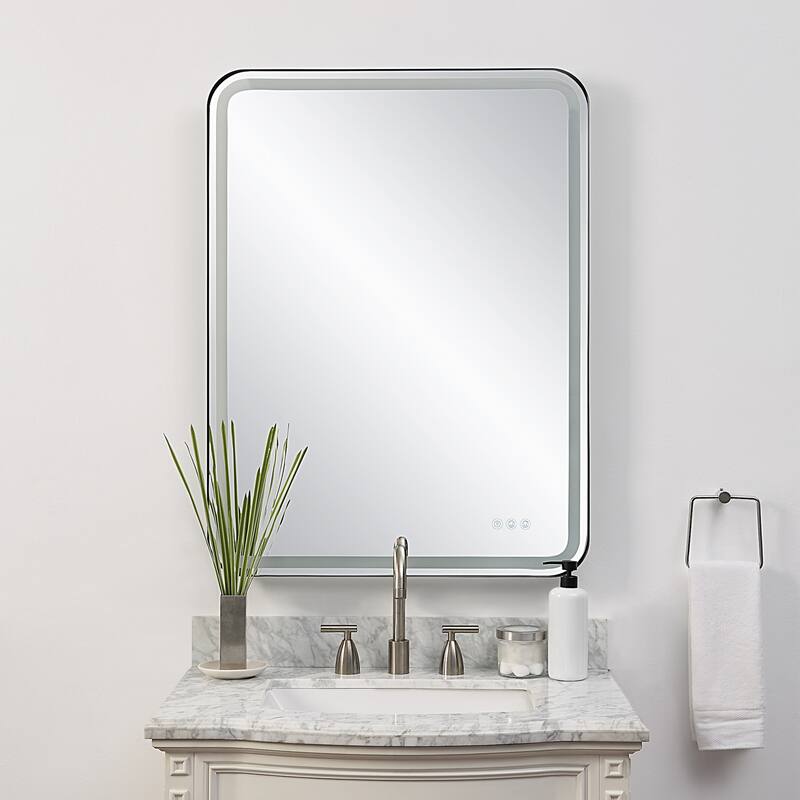 Uttermost 09946 Crofton 30"W x 40"H Rectangular Flat Accent Mirror