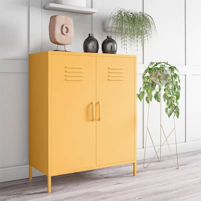 The Novogratz Cache 2 Door Metal Locker Accent Cabinet
