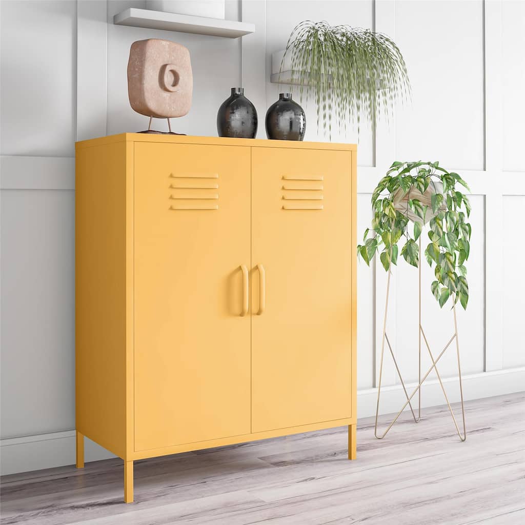 The Novogratz Cache 2 Door Metal Locker Accent Cabinet