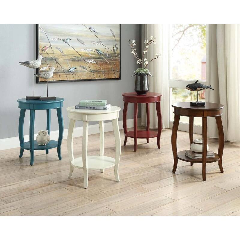 Versatile 24-Inch Solid Wood Round End Table with Shelf Perfect for Bedroom or Living Room - 24" H x 18" W x 18" D