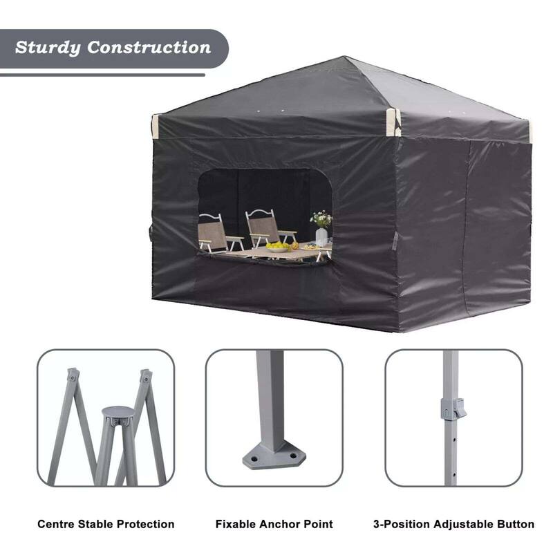 Aoodor 12'x12'Pop Up Canopy Tent with Removable Mesh Window Sidewalls, Portable Instant Shade Canopy with Roller Bag