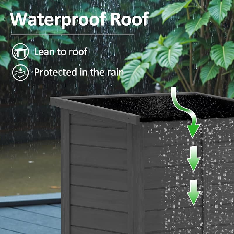 MCombo Small Outdoor Storage Cabinet Shed with Double Doors (24.6" x 18.3" x 38.2"), Wooden 0985