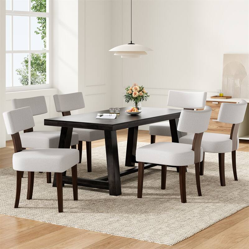 Set of 2 Upholstered Armless Dining Table Chairs