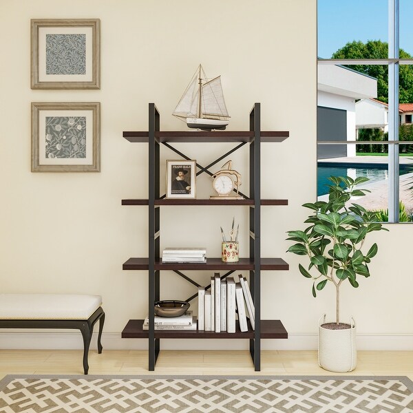 Walnut etagere new arrivals bookcase