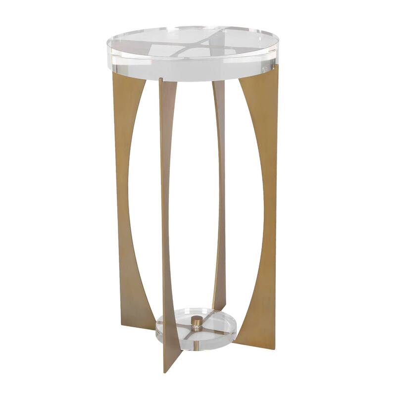 Uttermost Kolkata Brass Accent Table - 13.75" W x 24.00" H x 13.75" D