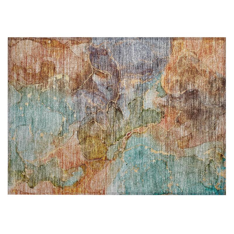 Machine Washable Indoor/ Outdoor Chantille Abstract Modern Rug