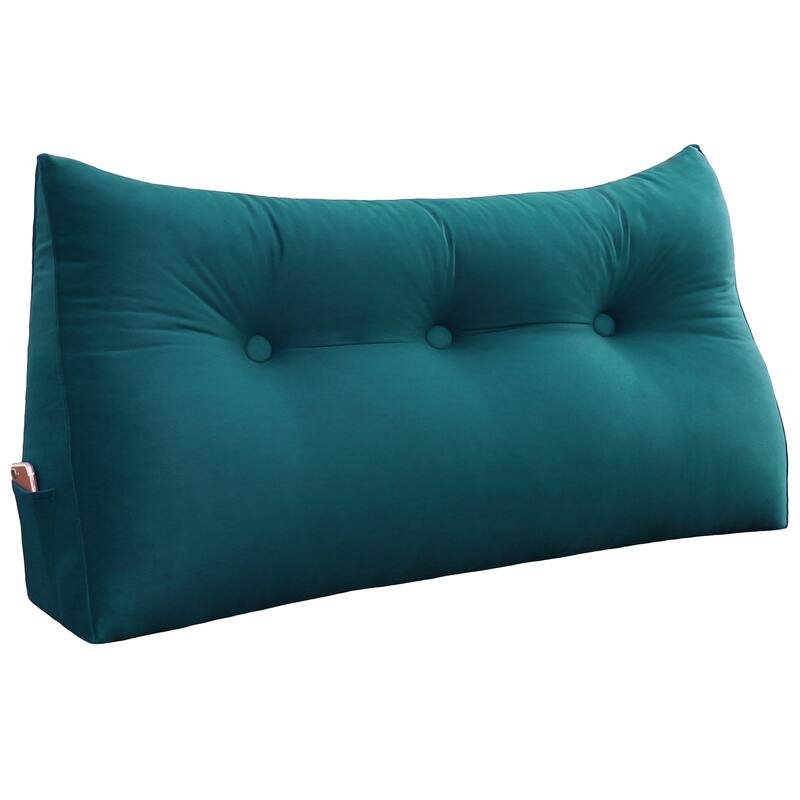WOWMAX Dorm Bed Wedge Reading Pillow Headboard Back to College Velvet
