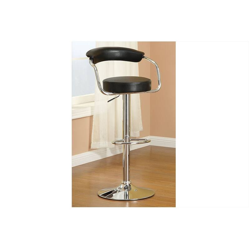 Modern Set of 2 Bar Stools Set with Leather Backrest Padded Seat, Adjustable Swivel Kitchen Island Stools for Dining Room Bar