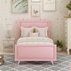preview thumbnail 2 of 16, Twin Size Wooden Platform Bed with Vintage Headboard and Footboard, Solid Wood Slats Support, Adorable Style for Kids' Bedroom