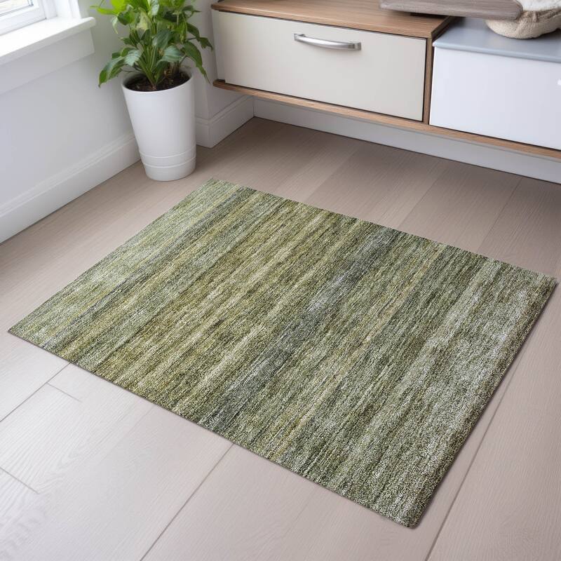Premium Washable Super Soft Ombre Tribal Mayfield Rug - Aloe - 1'8" x 2'6"
