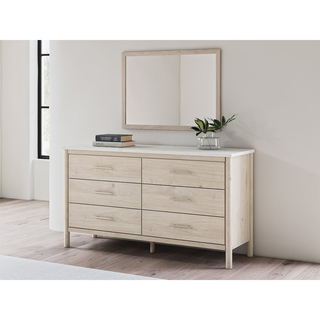 Signature Design by Ashley Cadmori Beige/White Dresser and Mirror