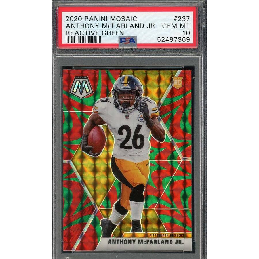 Anthony McFarland Jr 2020 Panini Mosaic Reactive Green Rookie Card #237 PSA 10 - 8'6" x 11'6"