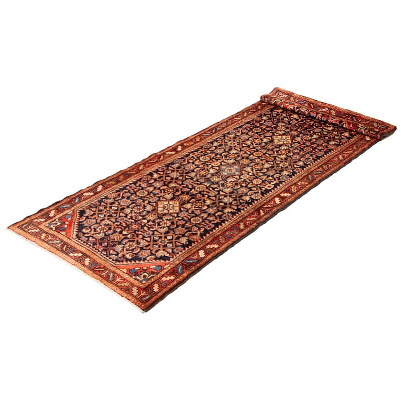 ECARPETGALLERY Hand-knotted Andelz Navy Wool Rug - 3'7 x 10'0