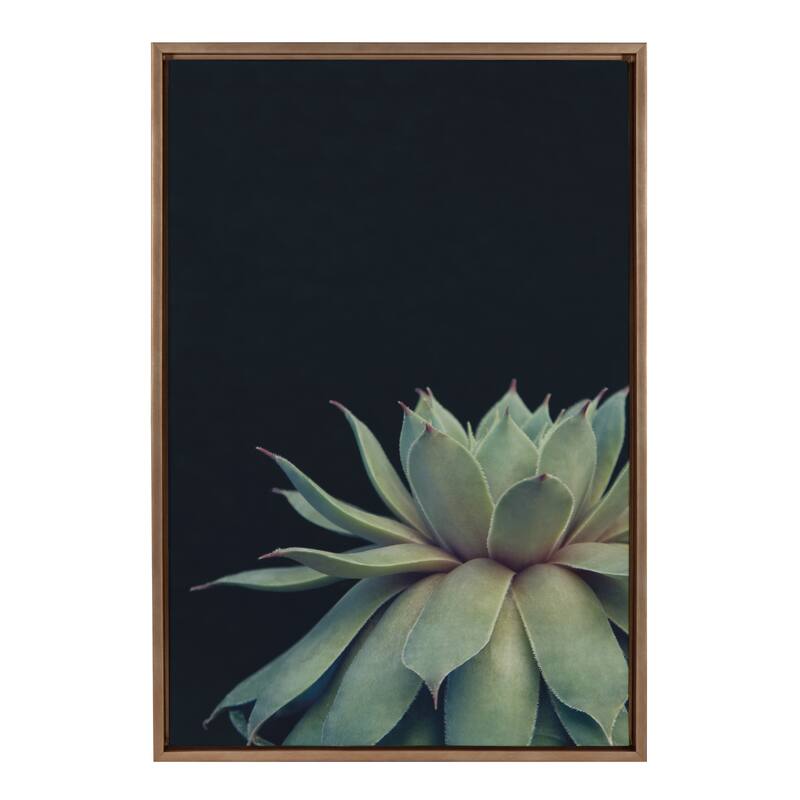 Sylvie Succulent 18x24 Gold Framed Canvas Wall Art by F2 Images - 23x33 - Plastic - Gold