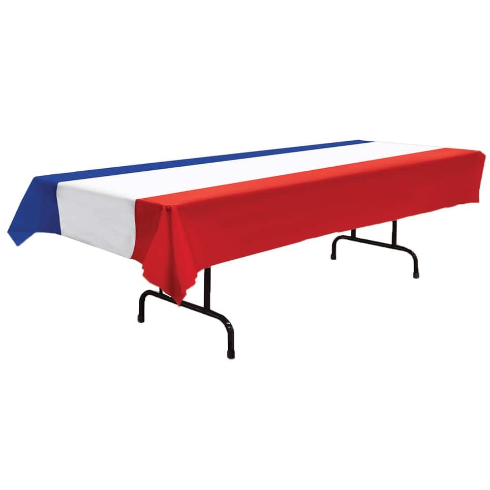 9' Red and Blue Rectangular Patriotic Holiday Table Cover